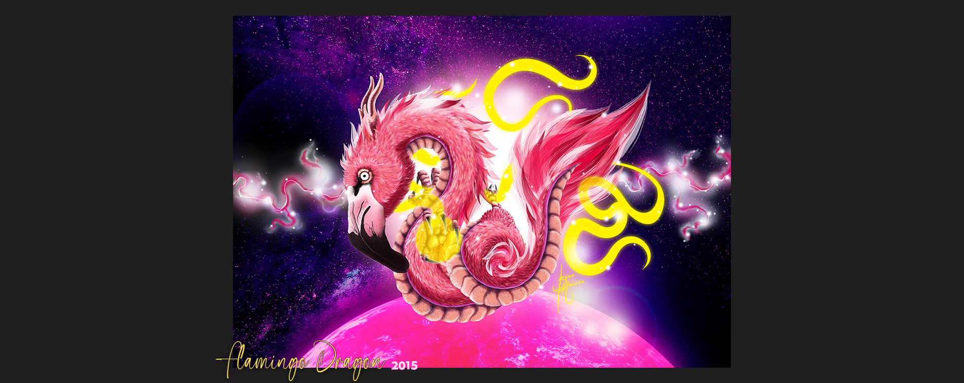 Flamingo Dragon, The digital beginning, 2015